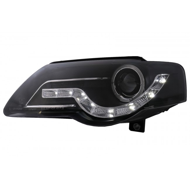 LED DRL Angel Eyes Headlights suitable for VW Passat B6 3C (03.2005-2010) Black