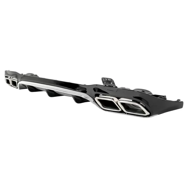 Rear Diffuser with Chrome Exhaust Tips suitable for Mercedes E-Class W213 Sport Line (2016-2019) E63 Design