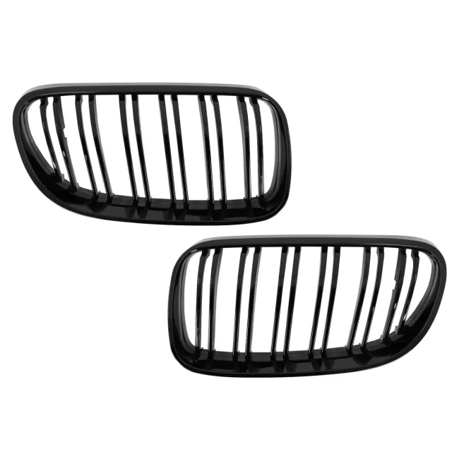 Front Kidney Grilles suitable for BMW 3 Series E92 E93 Coupe Convertible LCI (2010-2015) Double Stripe Piano Black