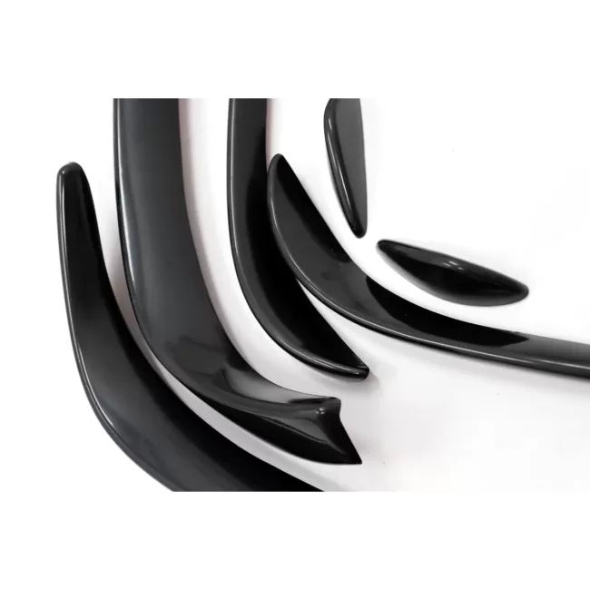 Front Bumper Splitters Fins Flaps Aero suitable for Mercedes C-Class W205 S205 C205 A205 (2015-2018) C43 Design Piano Black