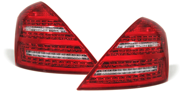 LED Taillights suitable for MERCEDES S-Class W221 (2005-2009) Limousine Red Cristal Facelift Look
